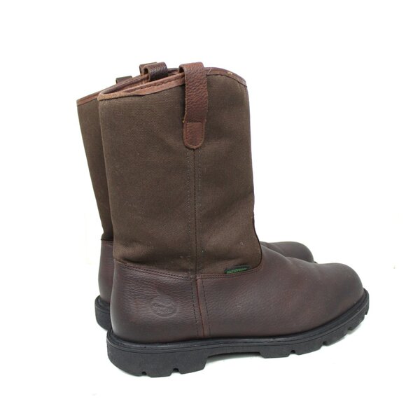 Georgia Wellington Steel Toe Dark Brown Leather Pull-Up Waterproof G111 Size 9W main image 5